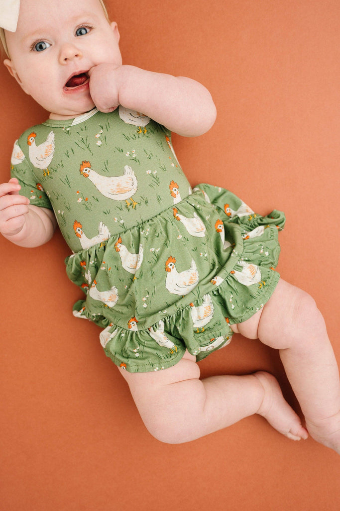 Spring Chicken Short Sleeve Bodysuit Bamboo Dress