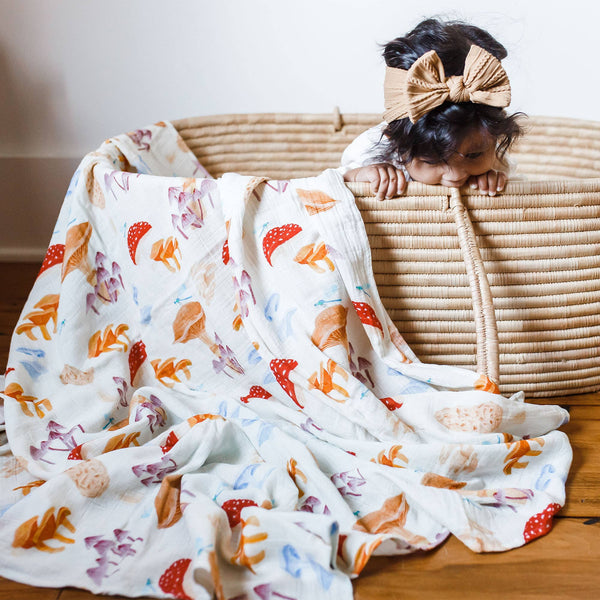 Mushrooms Baby Swaddle Blanket