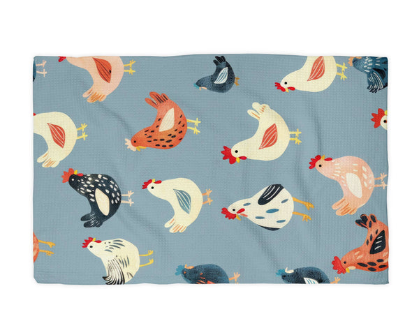 Chicken Farmhouse Rustic Homestead Kitchen Towel Waffle