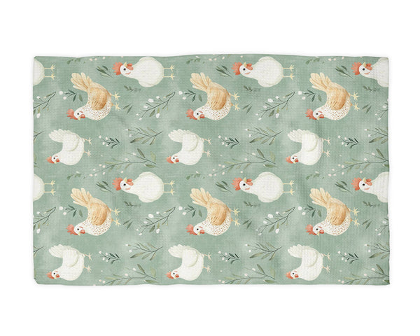 Chicken Collage Farmhouse Coop Homestead Kitchen Towel