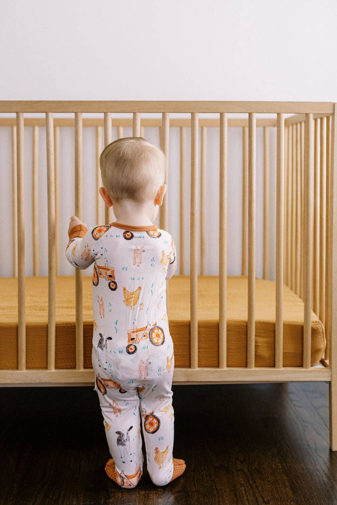 Farm Animal Bamboo Zipper Romper
