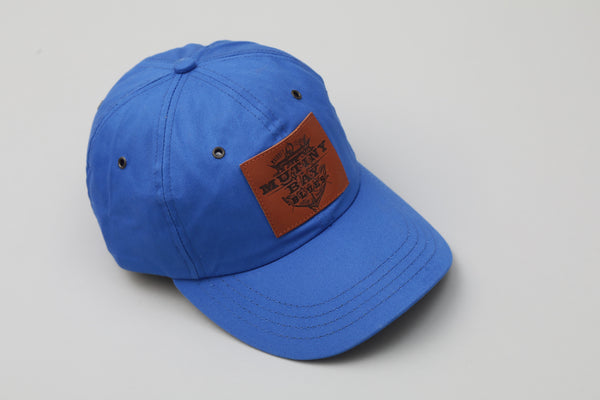 Blue Hat with Leather Patch