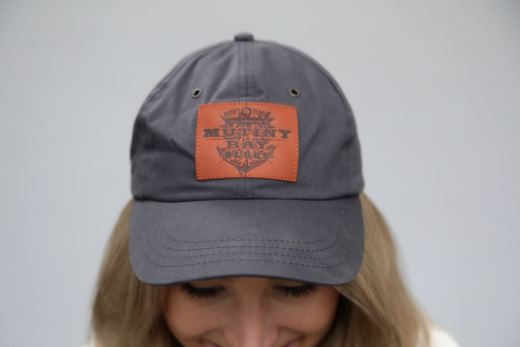 Charcoal Hat with Leather Patch